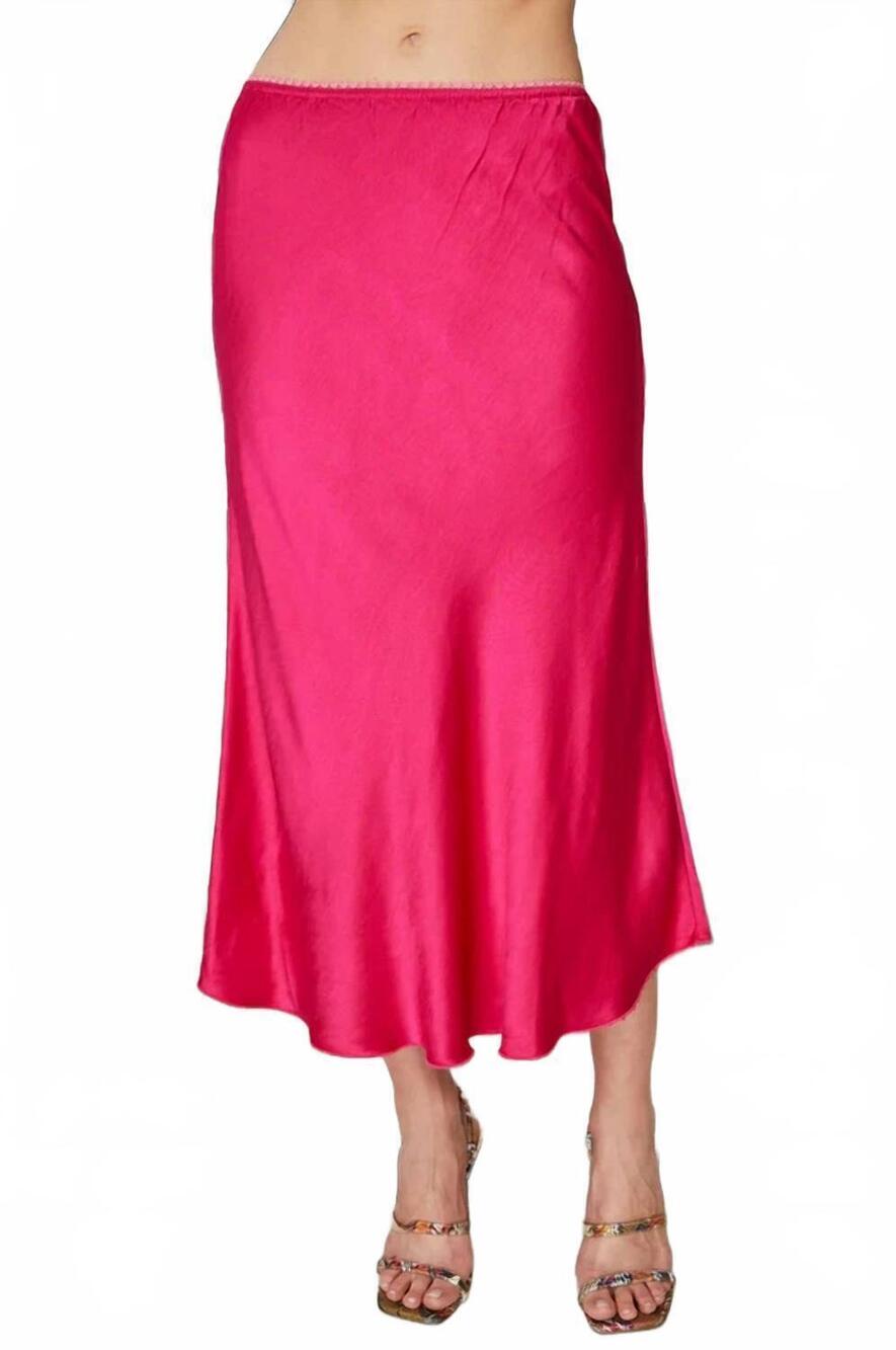 NEW MILIO MILANO silky viscose rayon slip skirt in fuchsia